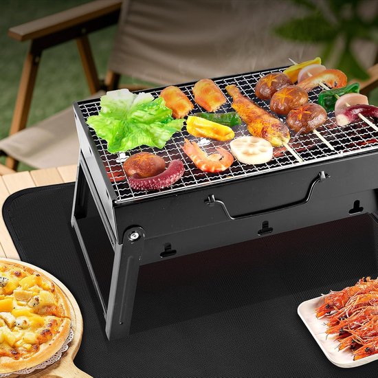 SnelShoppen - Fireproof Grill Mat 50 x 60 cm - Hittebestendige BBQ Beschermmat voor Tafelgrill, Gasbarbecue, Houtskool, Smoker en Pizzaoven - Makkelij van snelshoppen — afbeelding 4