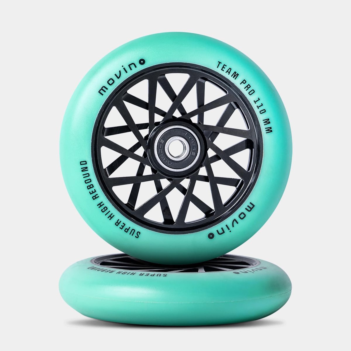 SnelShoppen - Movino Vervangwielen 110 mm - Aluminium Polyurethaan - Super High Rebound - 2 Stuks - Geschikt voor Tricks en Stunts - Tot 100 kg - Coin