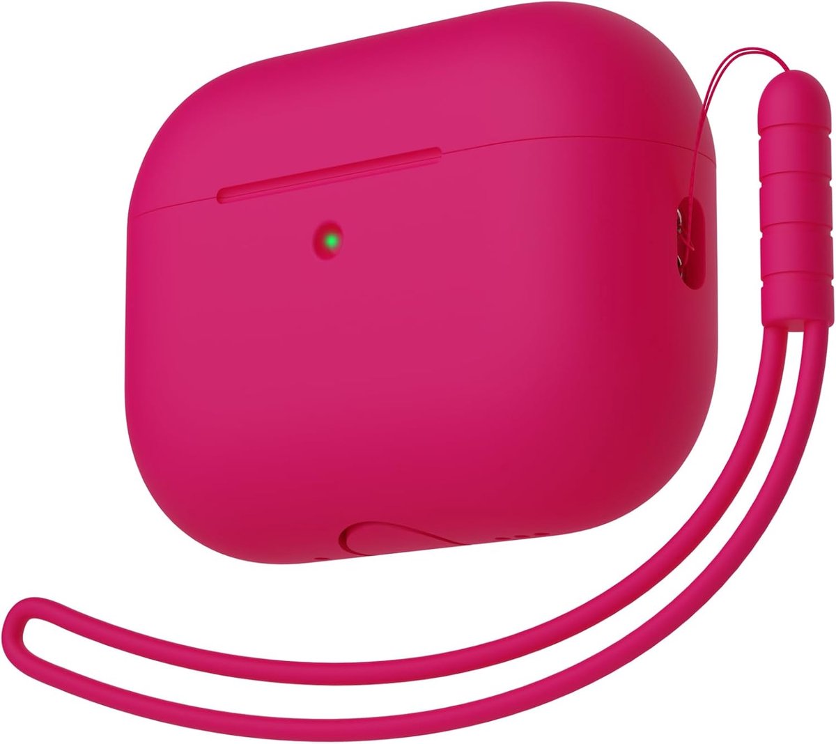 SnelShoppen - Silicone Hoes voor AirPods Pro 3 - Bescherming, Waterdicht, Rode Kleur, Met Trekkoord, Voor 3e Generatie, Perfecte Pasvorm