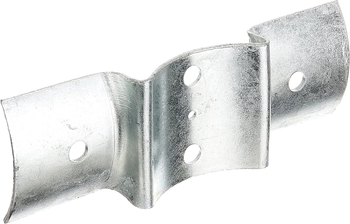 SnelShoppen - Hardware voor hekwerk - verzinkt staal voor palen Ø100 mm - 70 x 200 mm - 4 gaten - stevige bevestigingsmaterialen