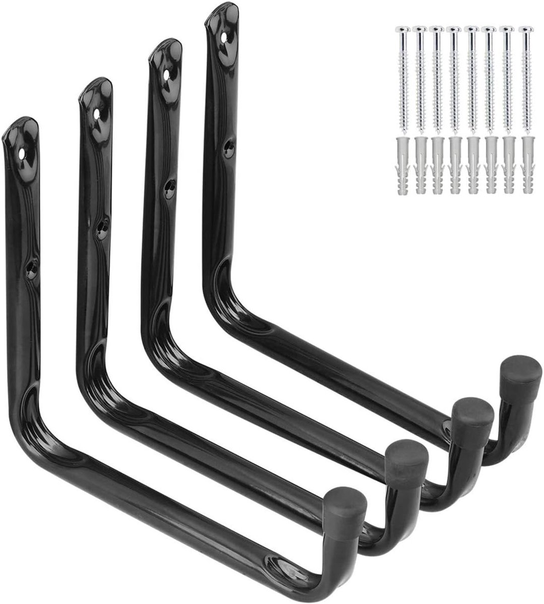 SnelShoppen - 24 CM Hoogwaardige Garage Opslaghaken voor Ladders, Fietsen, Surfborden, Tuingereedschap - Jumbo Utility Rack voor Tuin, Garage en Schuu