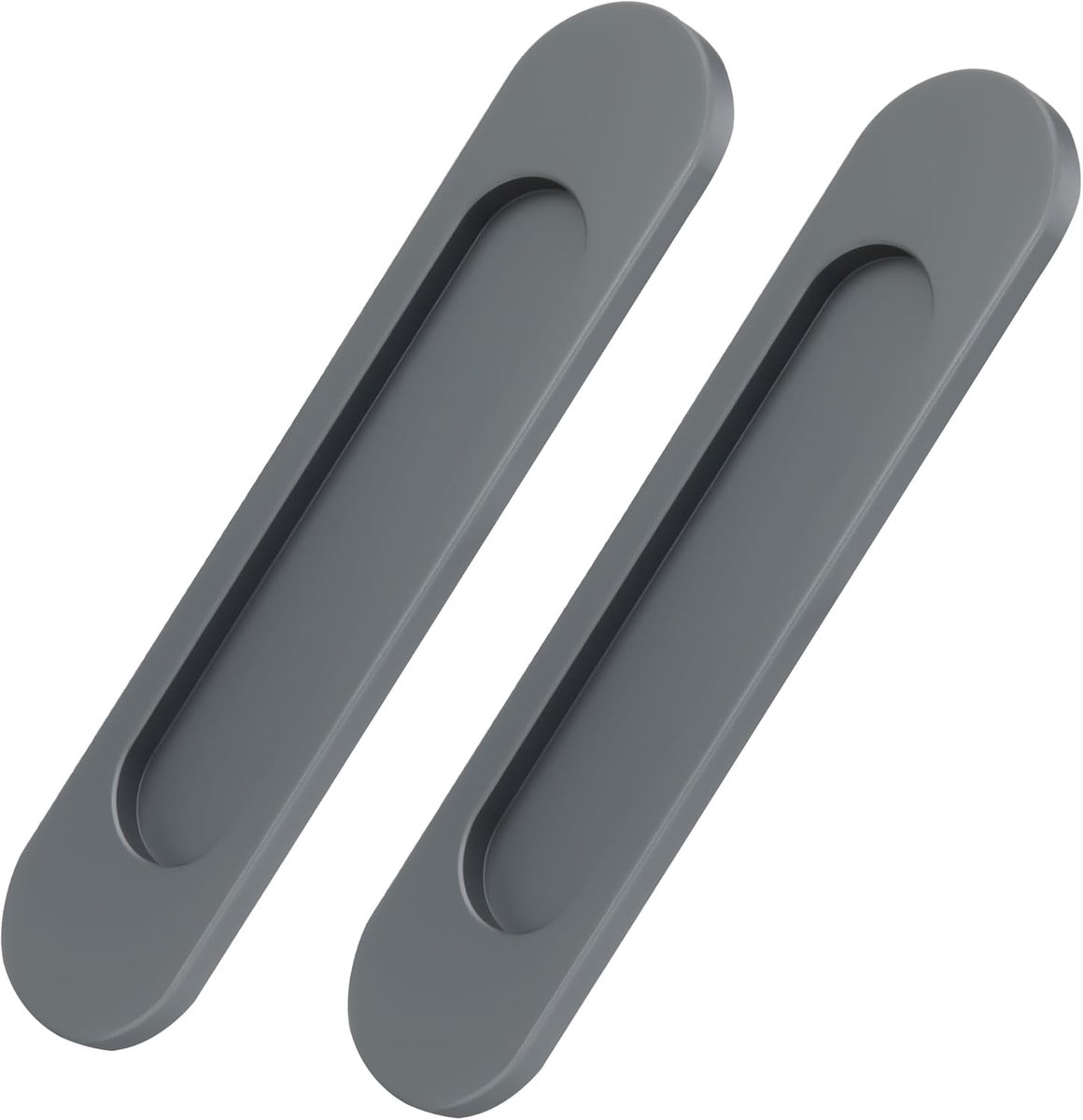 SnelShoppen - Self Adhesive Oval Sliding Door Handles 18 cm - Aluminium Alloy - Greige - Voor Keuken, Balkon, Kasten, Ramen, 2 Stuks - Geen Boren Nodi