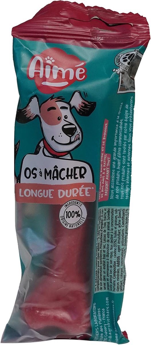 SnelShoppen - Aime Treats voor Grote Honden, Kauwbeen met Melkcaseïne, Graanvrij, Langdurige Beef, Maat L, Gezond en Verantwoord Kauwen
