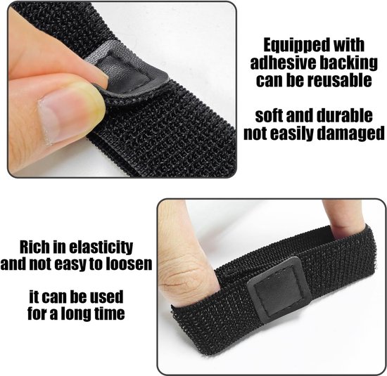 SnelShoppen - 2-delige Hengel Straps en Bescherm Caps, Hengel Accessoires, Zwart, 21x2.5 cm en 14x13.5 cm, Perfect voor Vissen, Bescherming van Hengel van Snelshoppen — afbeelding 3