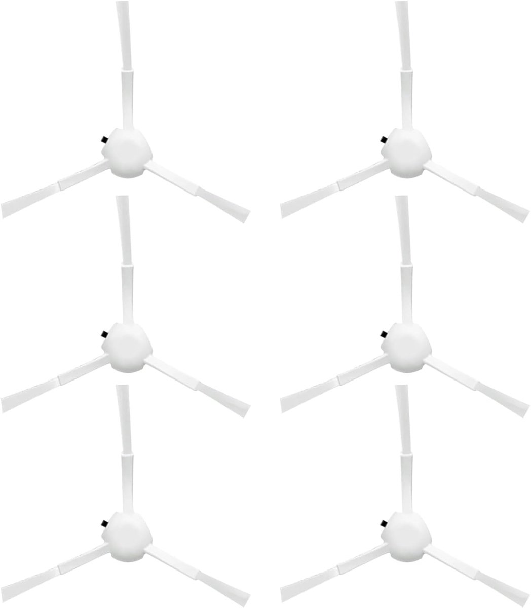 SnelShoppen - 6 Pack Vervangende Zijborstels voor Robotstofzuiger, Hoogwaardige Siliconen Materialen, Perfecte Compatibiliteit met Diverse Modellen, D