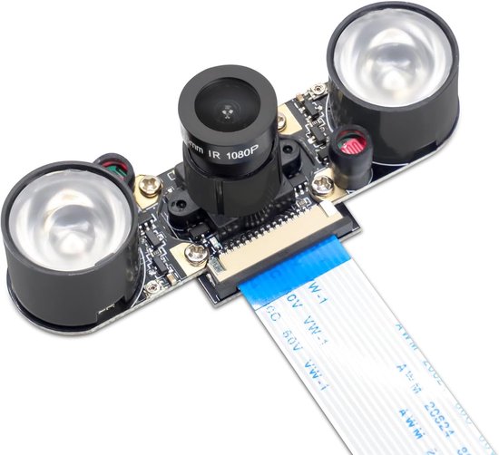 SnelShoppen - Raspberry Pi Camera Nachtzicht IR Module 1080p 5MP Webcam OV5647 met 2 IR LED's voor Dagtijd en Nachtgebruik