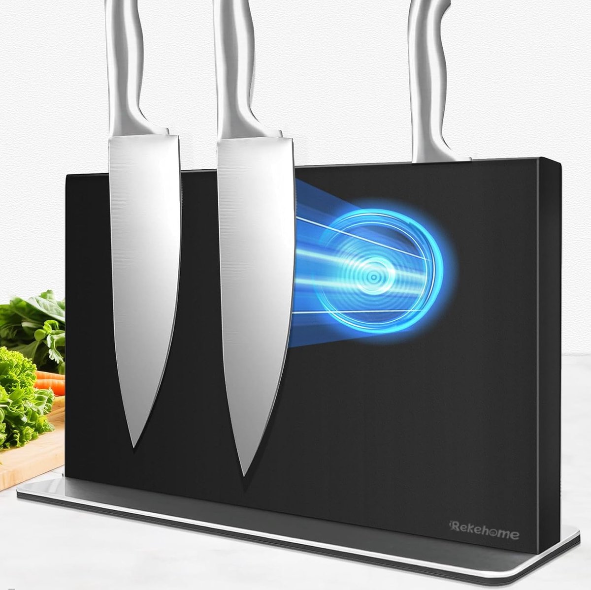 Thijox - Magnetisch Messenblok 40 cm - Sterke Messenhouder van 304 Roestvrij Staal - Zwart - Voor een Opgeruimde Keuken