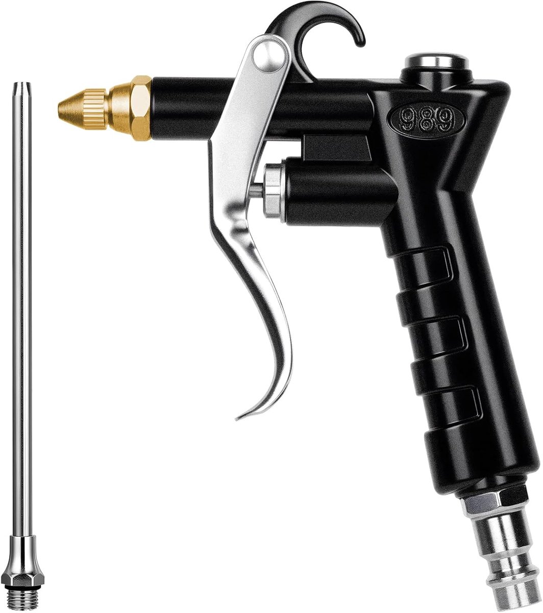 SnelShoppen - Air Blow Gun Nozzle - Blower, Luchtdrukreiniger, Pneumatische Accessoires, Aluminium, 1/4 Inch BSP Adapter, Zwart, Voor Werkplaats en Kl