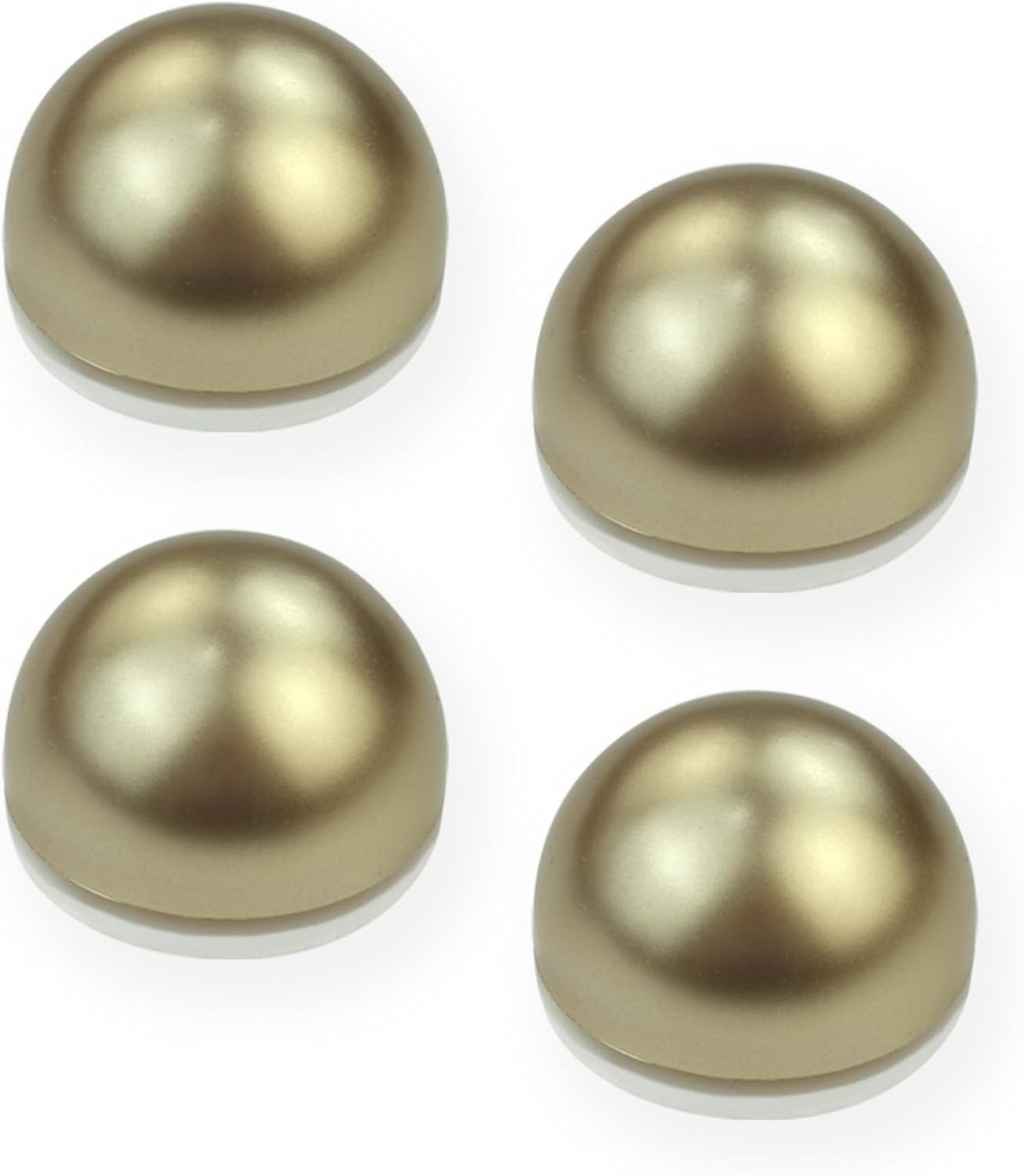 SnelShoppen - Plastic Deurstoppers Zelfklevend - Set van 4, Schokabsorberend, Geluiddempend, Meubels en Muren Beschermend (Cilindrisch Goud)