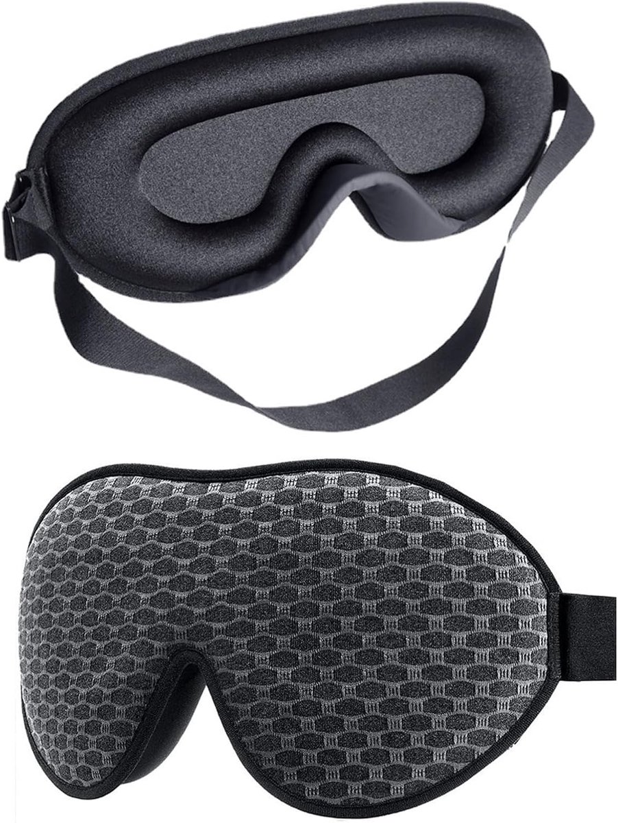 SnelShoppen - Night Mask, Zijden Slaapmasker, Ultra Zacht Oogmasker voor Slaap, Reis Anti-Licht met Verstelbare Elastische Band, 3D Ontwerp, Perfect v