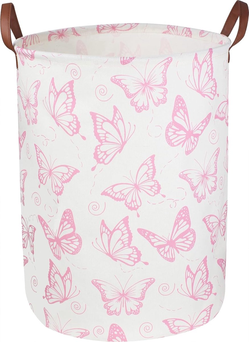 SnelShoppen - CLOCOR Roze Wasmand voor Kinderen, Waterdichte Opbergmand voor Meisjes, Vouwbare Speelgoedopbergbak, Kamerversiering, Cadeaumand (Roze V