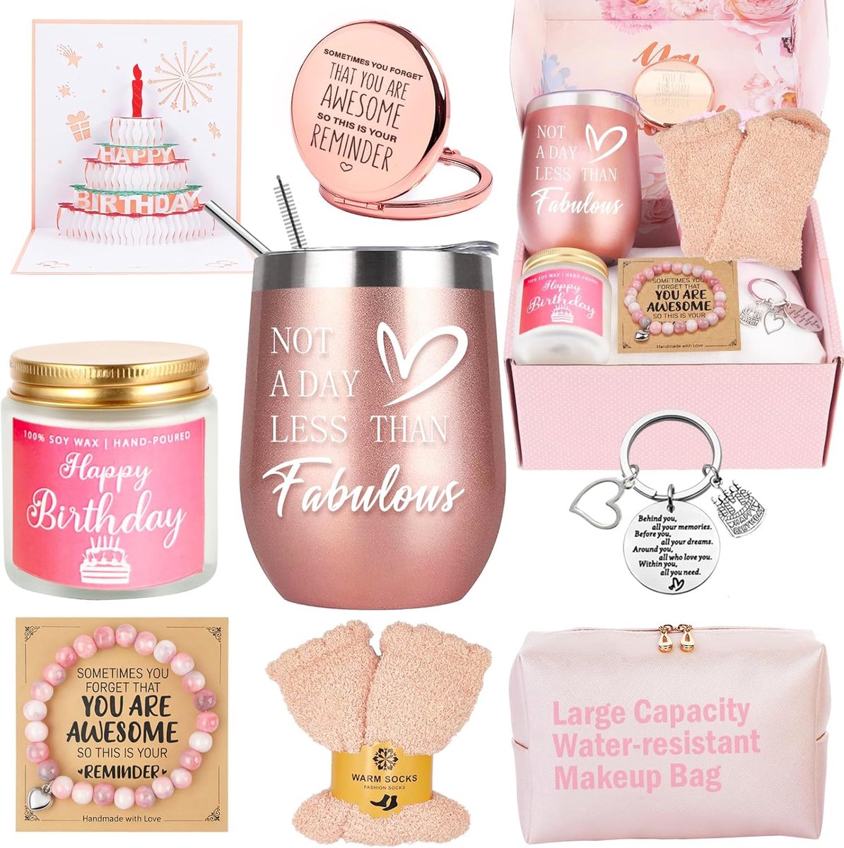 SnelShoppen - Verjaardagscadeaus voor Vrouwen - Gelukkige Verjaardag Mand Geschenken, Cadeauset voor Beste Vriendinnen, Zussen, Moeders, Dochter, Vrou