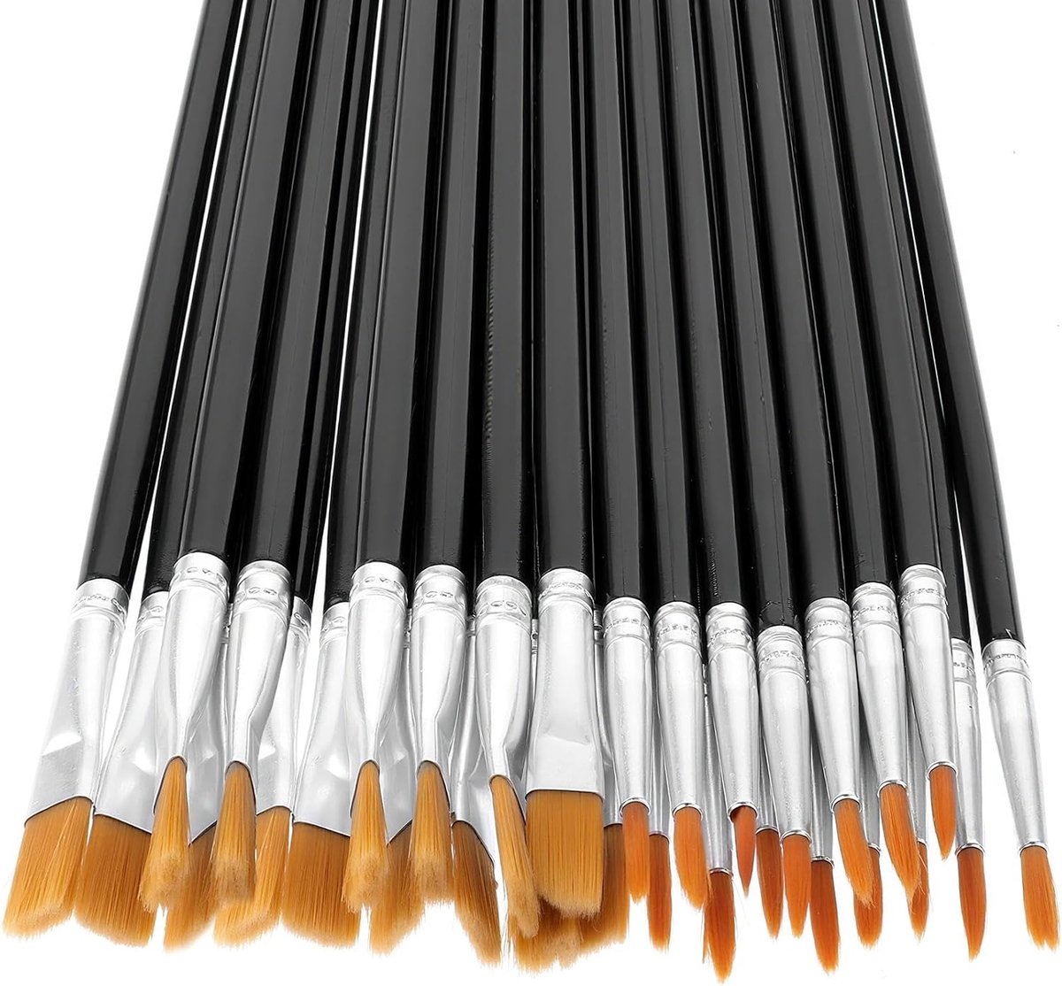 SnelShoppen - Set van 30 Penseelsets, 15 Grote en 15 Kleine Waterverfkwasten, Hoge Kwaliteit Nylon, Perfect voor Kinderen en Volwassenen, Kunstenaars,