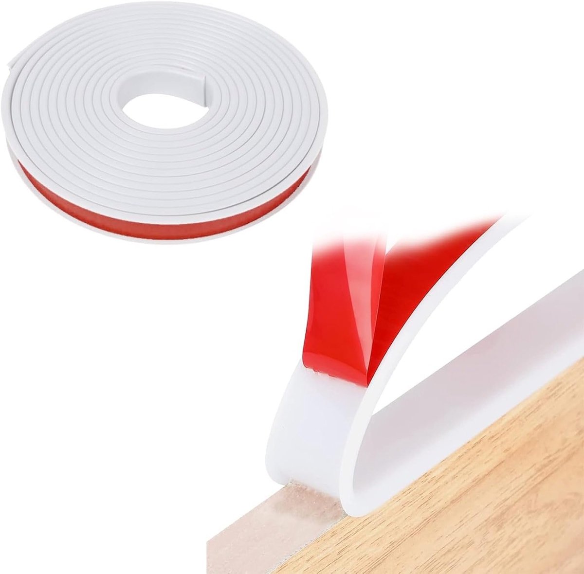 Zelfklevende U-vormige Meubelrand Tape, 18mm x 5m, Flexibele TPE Bescherming voor Meubels, Ideaal voor Keukentafels, Kasten en Hoekbescherming