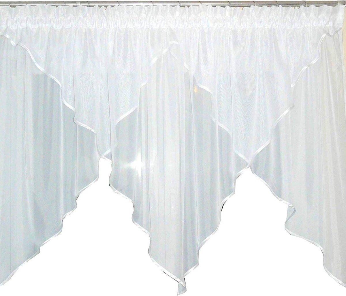 SnelShoppen - AG15 Moderne Privacyscherm - 300 cm Vouwgrootte - Elegante Witte Voile Gordijnen - Ideaal voor Tuin, Feesten en Binnengebruik