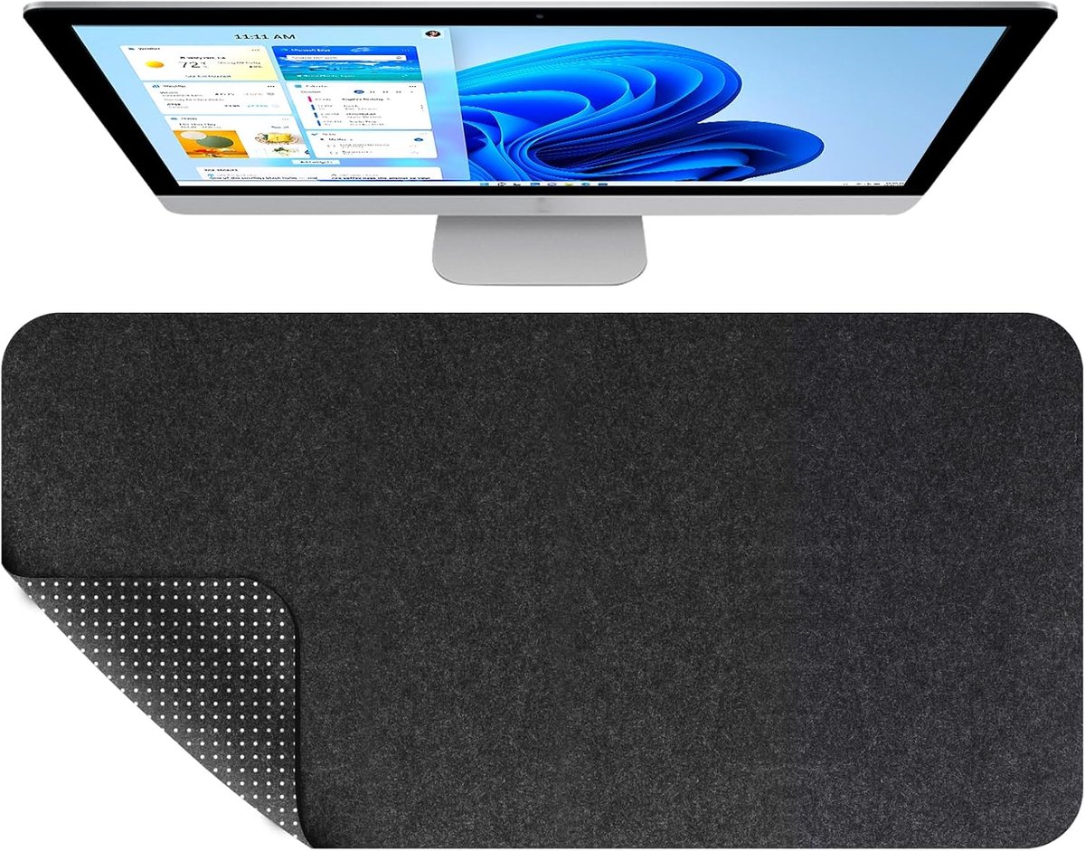 SnelShoppen - Bureauonderlegger XXL Vilt 100x40 cm - Grote Muismat met Antislip Rubberen Basis voor Kantoor, Gaming, Tafelbescherming, Thuiskantoor