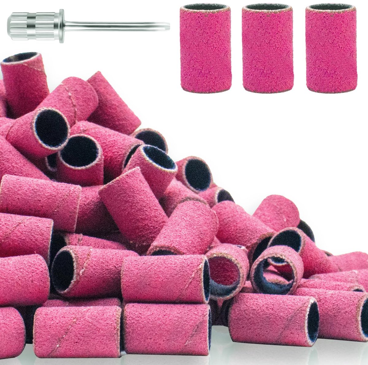 SnelShoppen - 180 Grit Nagel Schuurbanden - Roze Schuurband Set voor Nagelboor - 100 Stuks - Fijne Schuurbanden voor Manicure en Pedicure - Inclusief