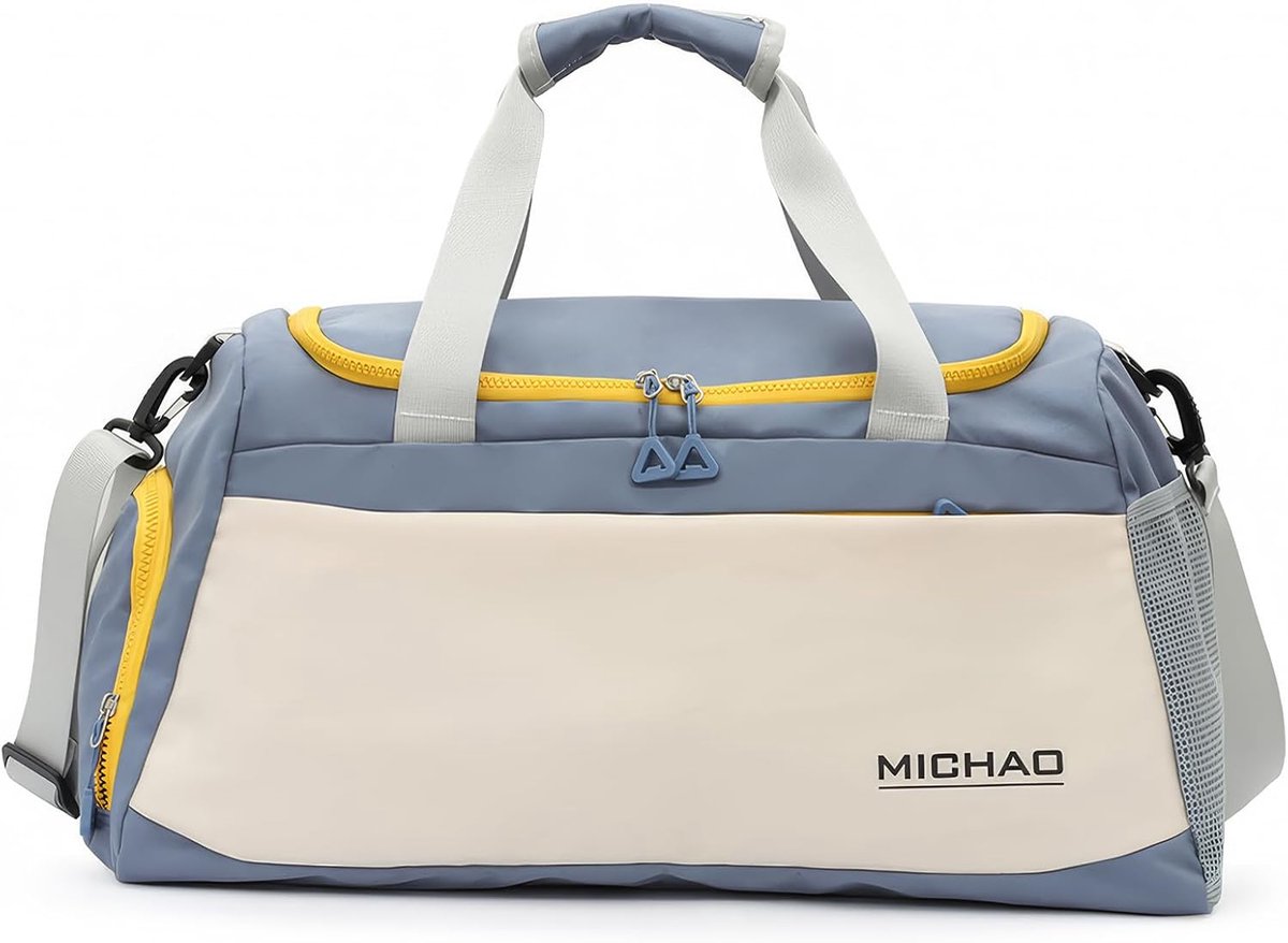 SnelShoppen - Dames Sporttas, Zwemtas, Grote Gymtas, Sporttas voor Vrouwen, Reistas, Fitness Tas, Weekendtas, XL, Blauw, 52x24x27 cm