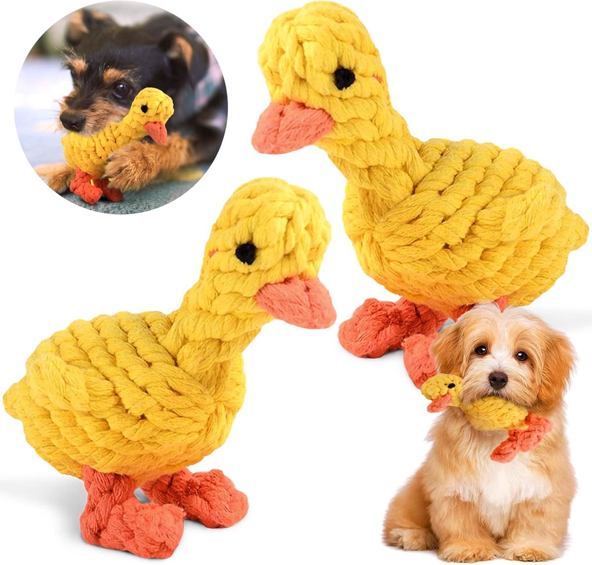 SnelShoppen – Sunshine Smile Hond Speelgoed, Kauwspeeltje voor Honden, Groot Honden Speelgoed Set, Niet-Toxisch, Katoen, Duurzaam, Interactief, Voor P