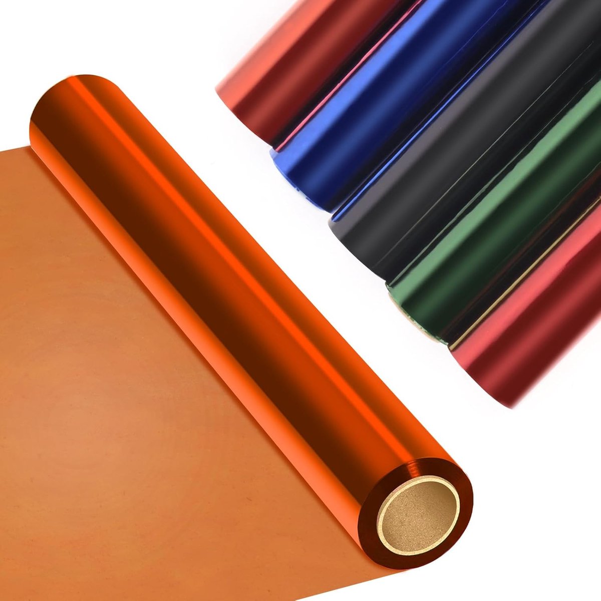 SnelShoppen - 16" x 100ft Oranje Cellofaan Verpakkingsrol, Transparant Oranje Cellofaan Papier voor Cadeaus, Snoepjes, Knutselen, Bloemenboeketten, Fe