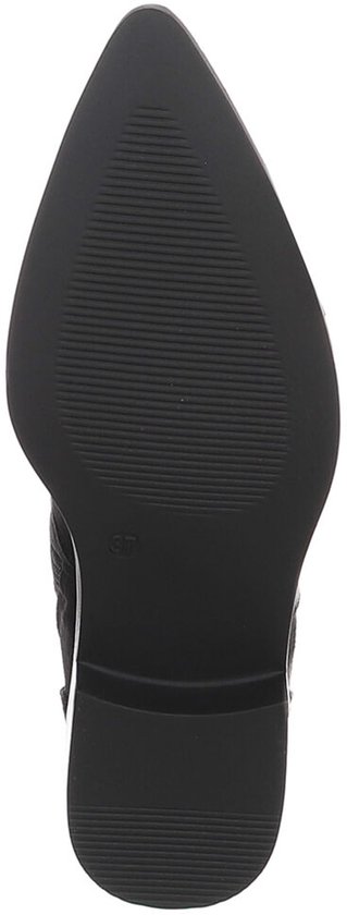 Semelle extérieure de botte noire pour femme, suédine, avec motif antidérapant.