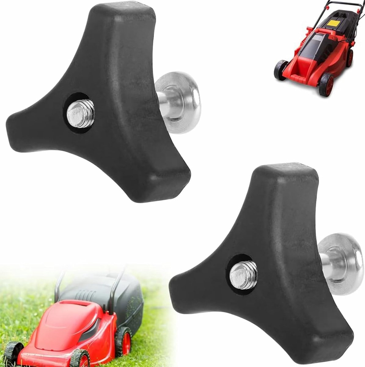 SnelShoppen - Universele Grijphandgreep voor Grasmaaier met Bevestigingsbouten, Ergonomisch en Duurzaam, 2 Stuks, Tuinaccessoires, Vervangonderdelen v