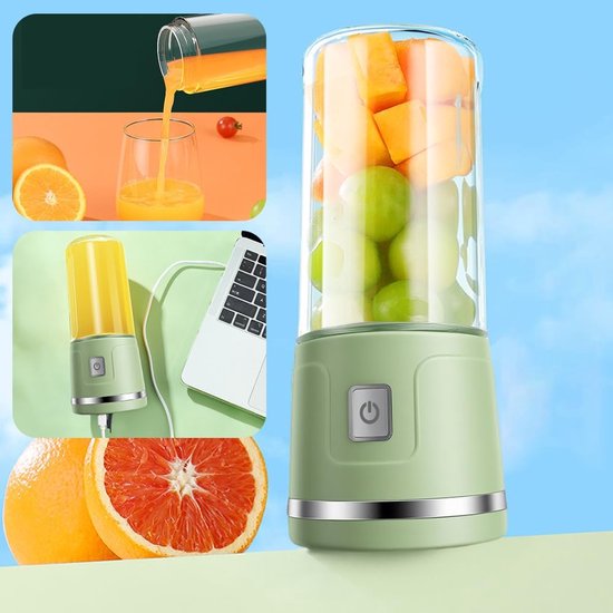 Draagbare smoothie-mixer met bekerdeksel, 450 ml, oplaadbaar via USB, 8 messen, voor sappen, smoothies, homogenisatie, reizen, sportschool — afbeelding 5