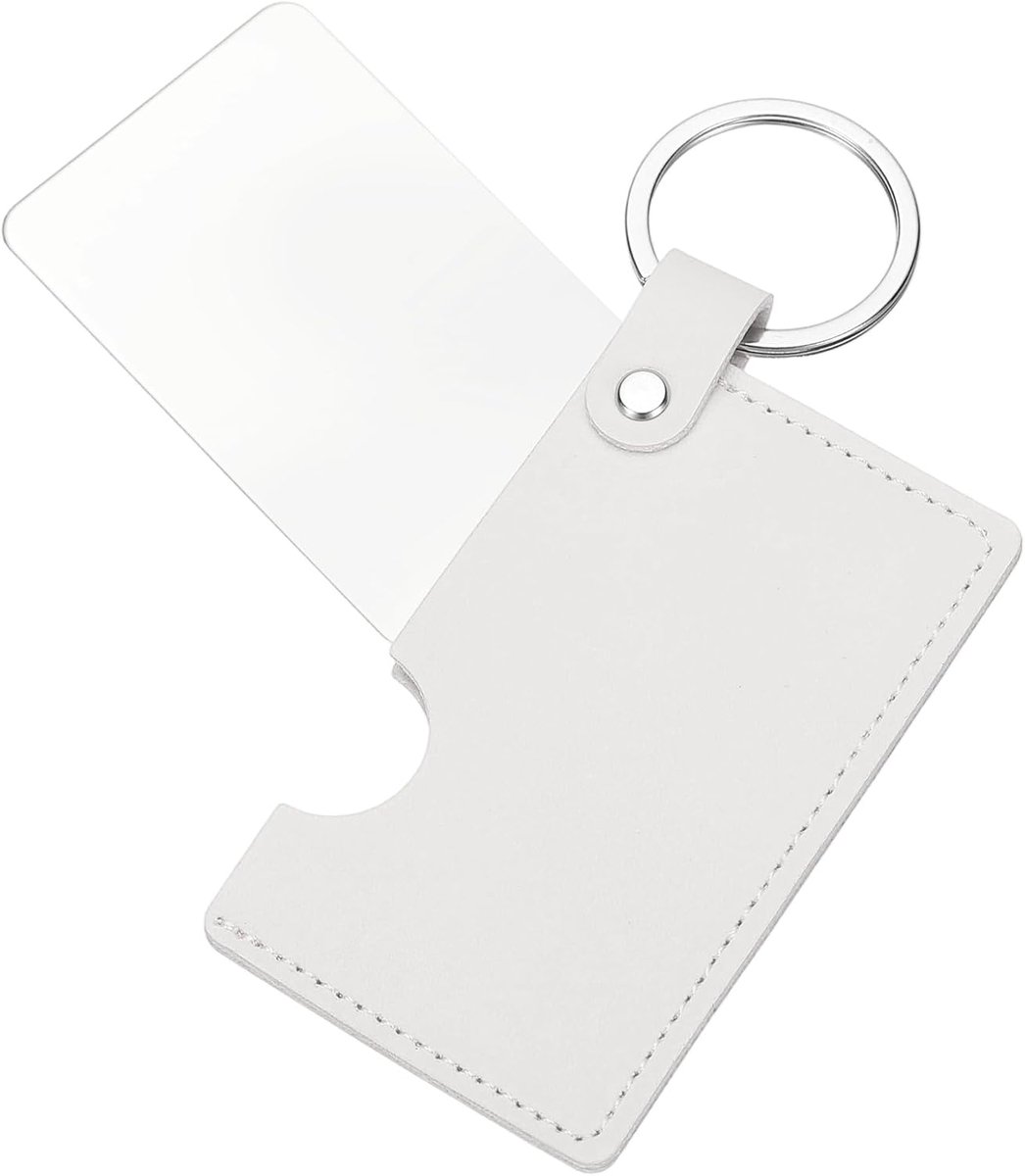 SnelShoppen - Kleine rechthoekige zakspiegel voor handtas 3,35 x 2 inch, compacte roestvrijstalen spiegel met PU-lederen etui, ideaal voor dames en me