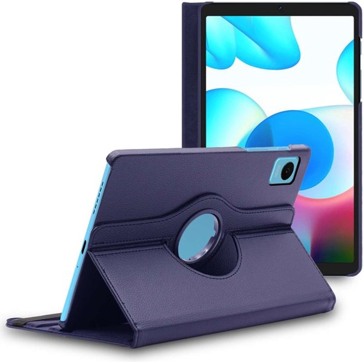 ebestStar - Hoes geschikt voor Realme Pad mini 8.7 (2022), Roterende Etui, Case, 360° Draaibaar hoesje, Donkerblauw