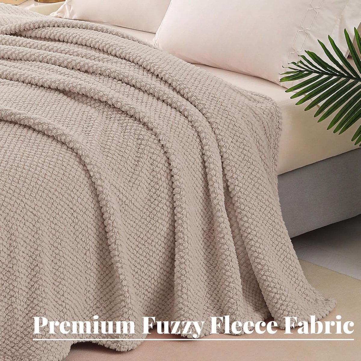 SnelShoppen - Whale Flotilla Knuffel Dekentje 130x170 cm, Fluffy Fleece Sofa Dekbed, Warm Woondeken, Zacht Microfiber, Camel, Perfect voor Bank & Bed
