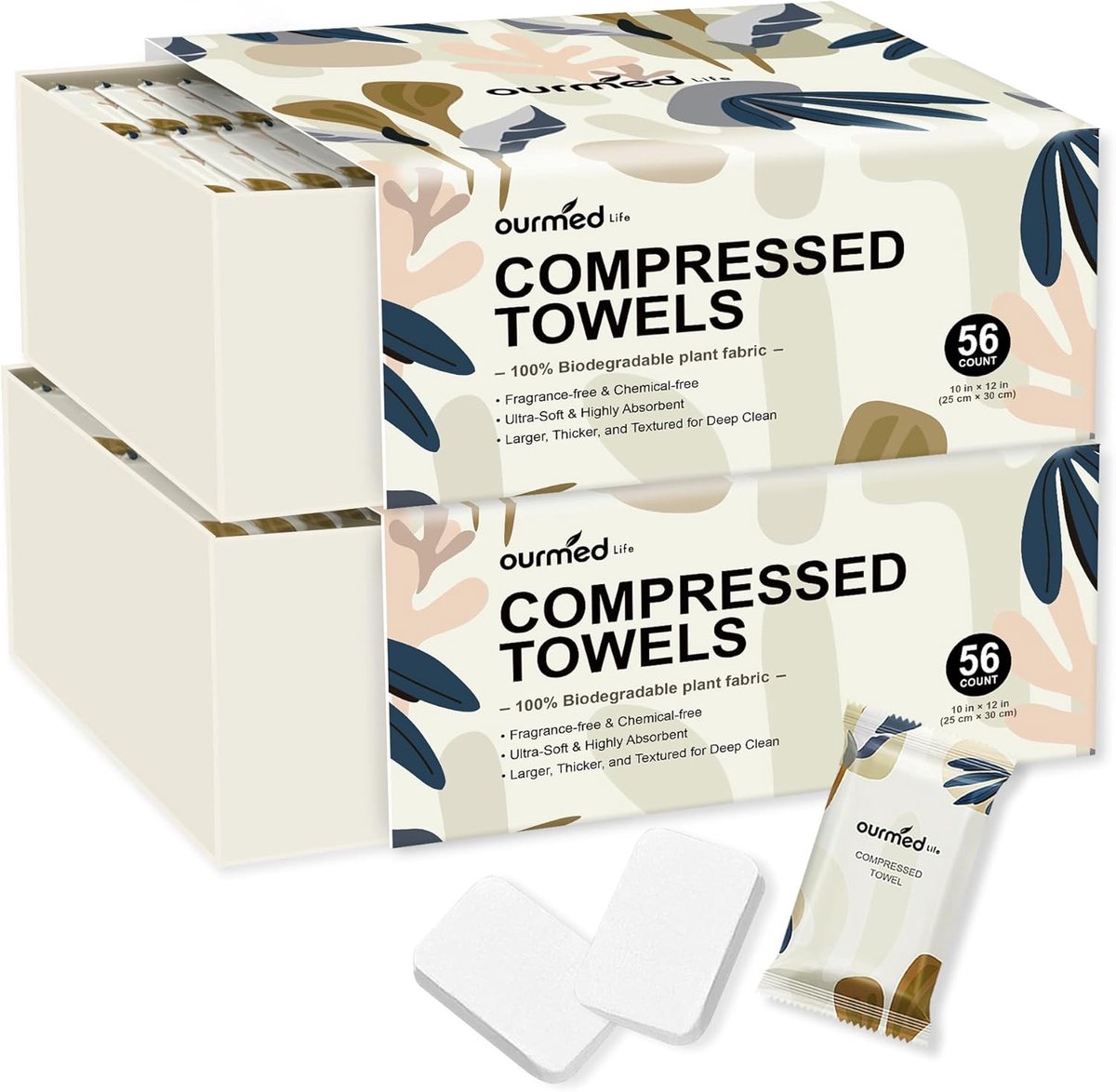SnelShoppen - Gecomprimeerde Handdoeken Tablets - Portable Wegwerp Handdoeken, Snel Uitbreidbaar met Water, Zacht en Pluisvrij, 30x30 cm, Ideaal voor