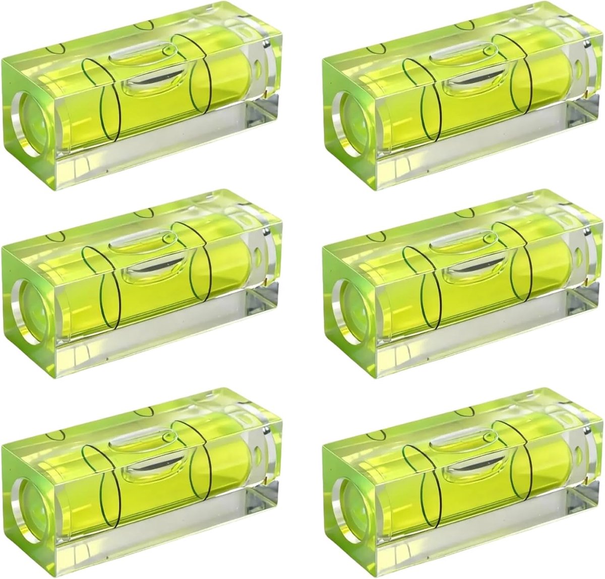 SnelShoppen - 6 Stuks Mini Waterpas, Dragonfly, 15x15x40 mm, Compacte Acryl Waterpas voor Camping, Caravan, Camera's, Stationaire Foto's en Meer