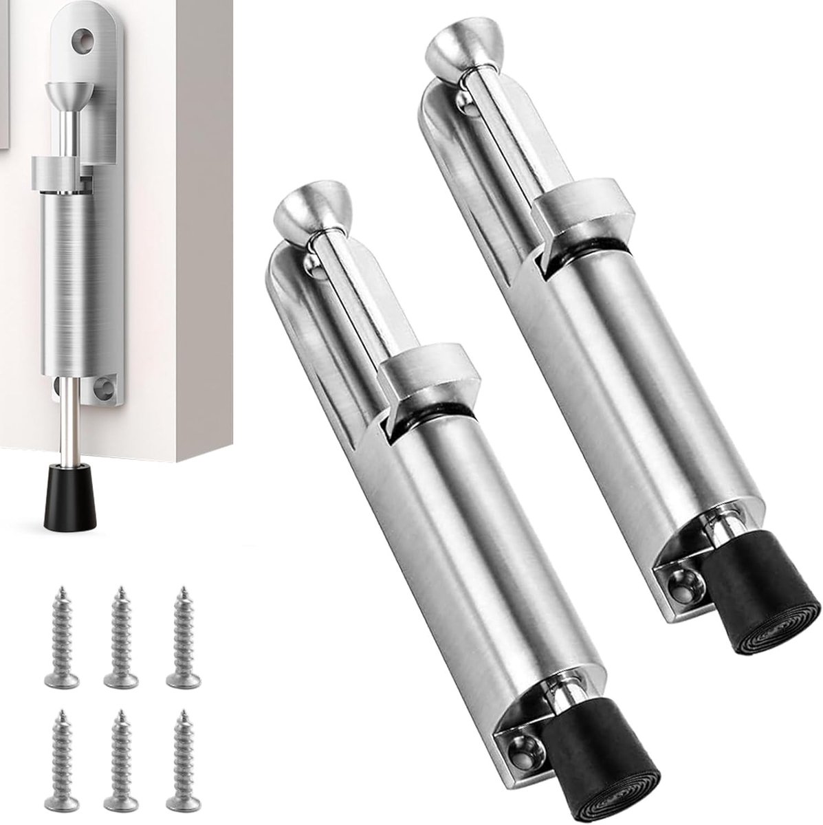 Deurvergrendeling Set - Pedaal Deurstopper - Deuren Op Hun Plek - Voetbediening - 2 Stuks - Zilver