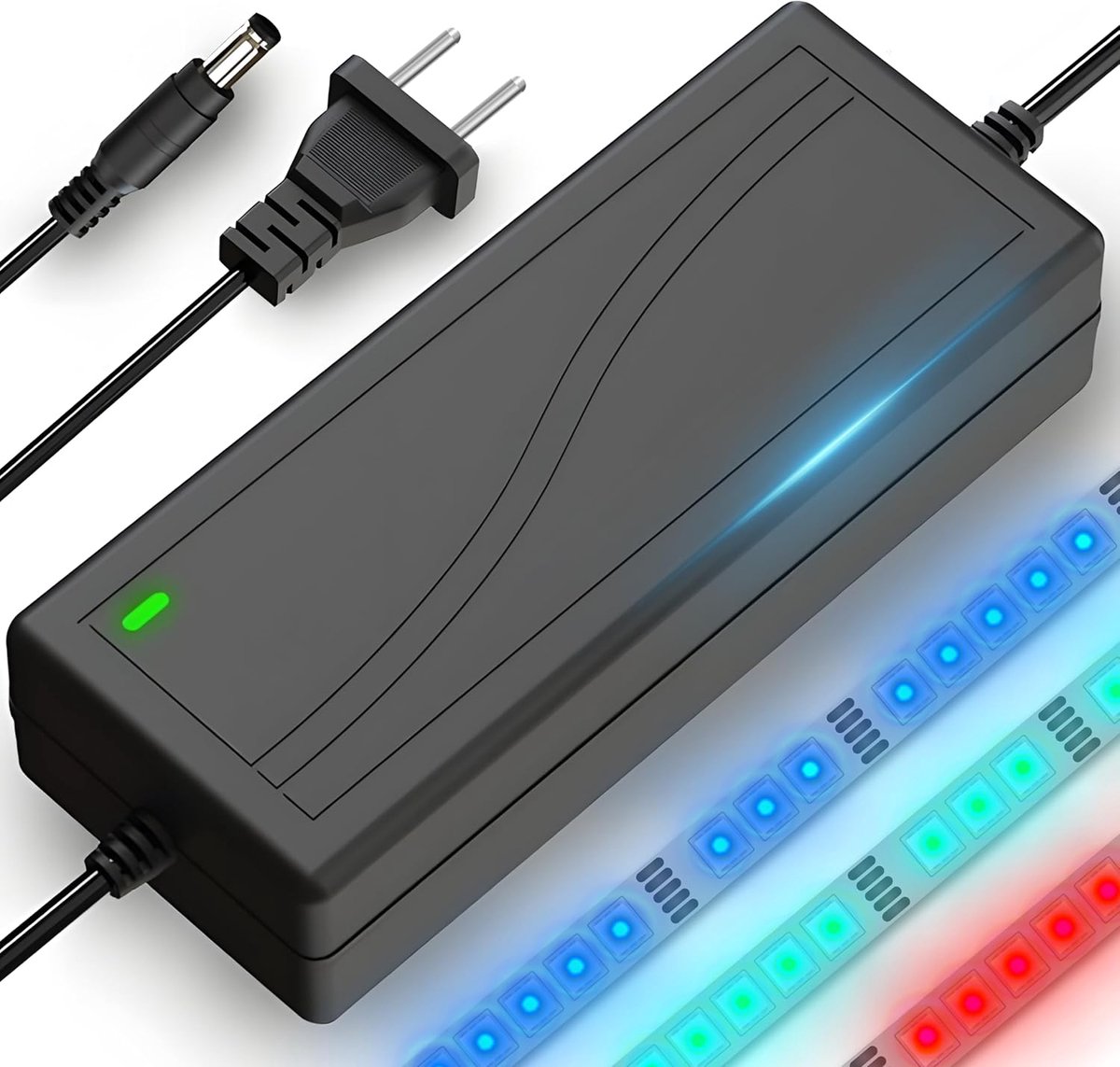 SnelShoppen - LED Power Adapter 12V Transformer voor LED Strip - 5A Oplader EU Stekker - Zwart - Stroomadapter voor Thuisgebruik en Tuinverlichting