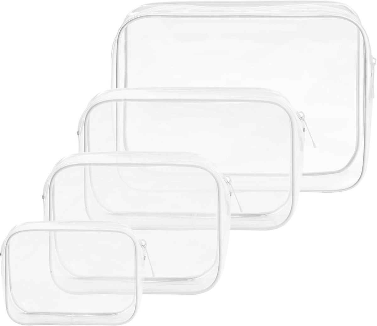 SnelShoppen - Transparante Toilettas Set - 2 Stuks Waterproof PVC Toiletry Bag - TSA Goedkeuring - Makeup Organizer voor Reizen - Handbagage Reisacces