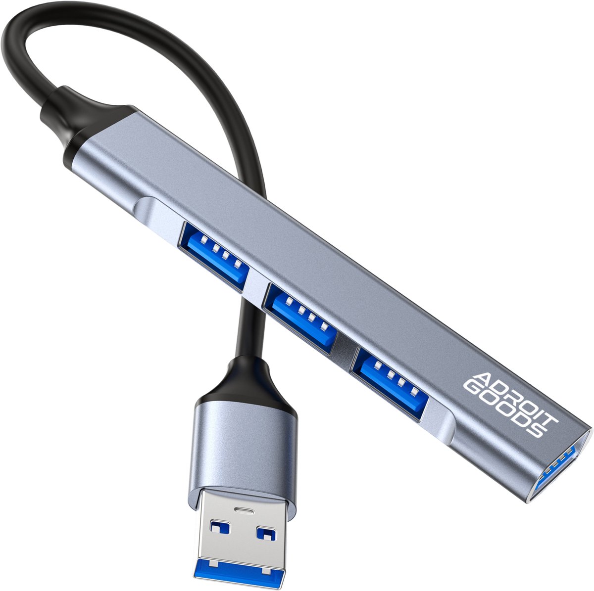AdroitGoods USB-A Hub 4 Poorten USB 3.0 Splitter 5Gbps High Speed Data Hub Aluminium Multi USB Verdeler Laptop PC Accessoires