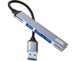 AdroitGoods USB-A Hub 4 Poorten USB 3.0 Splitter 5Gbps High Speed Data Hub Aluminium Multi USB Verdeler Laptop PC Accessoires