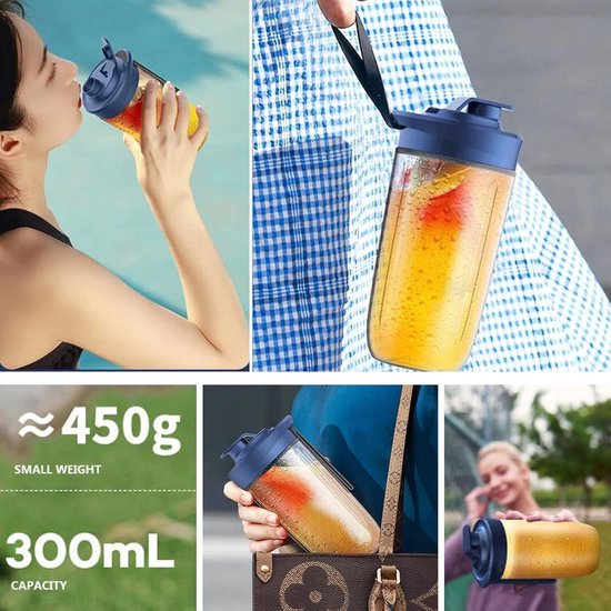SnelShoppen - Mini Blender voor Milkshakes en Smoothies, Draagbare USB Blender met 6 RVS Messen, Oplaadbare Fruit Juice Cup voor Keuken, Camping, Spor van Snelshoppen — afbeelding 4