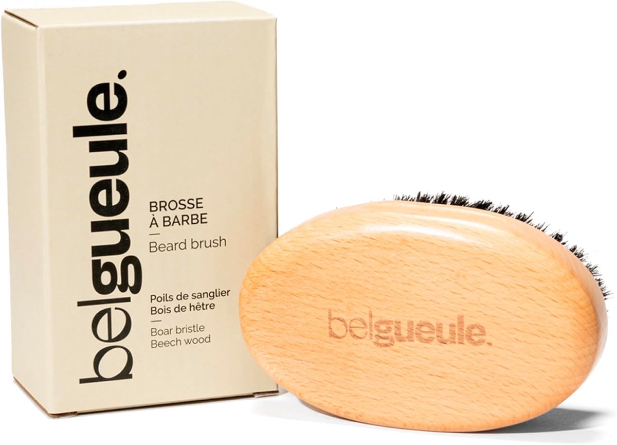 SnelShoppen - Medium Baardborstel voor Mannen, Baardverzorging en Groeistimulatie, Natuurlijke Bechthout en Borstelharen, Accessoire voor Alle Baardty
