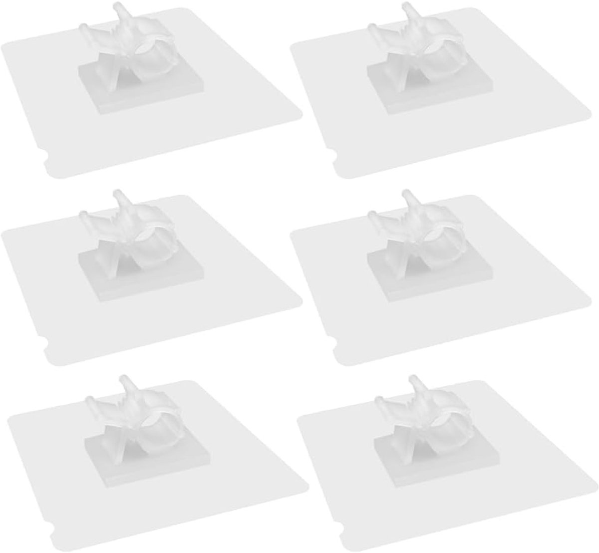 SnelShoppen - 6 Stuks Herbruikbare Kabelclips, Verstelbare Zelfklevende Kabelhouders, Kabelorganizers voor Computer, TV, USB en Netwerk - Wit, Geschik