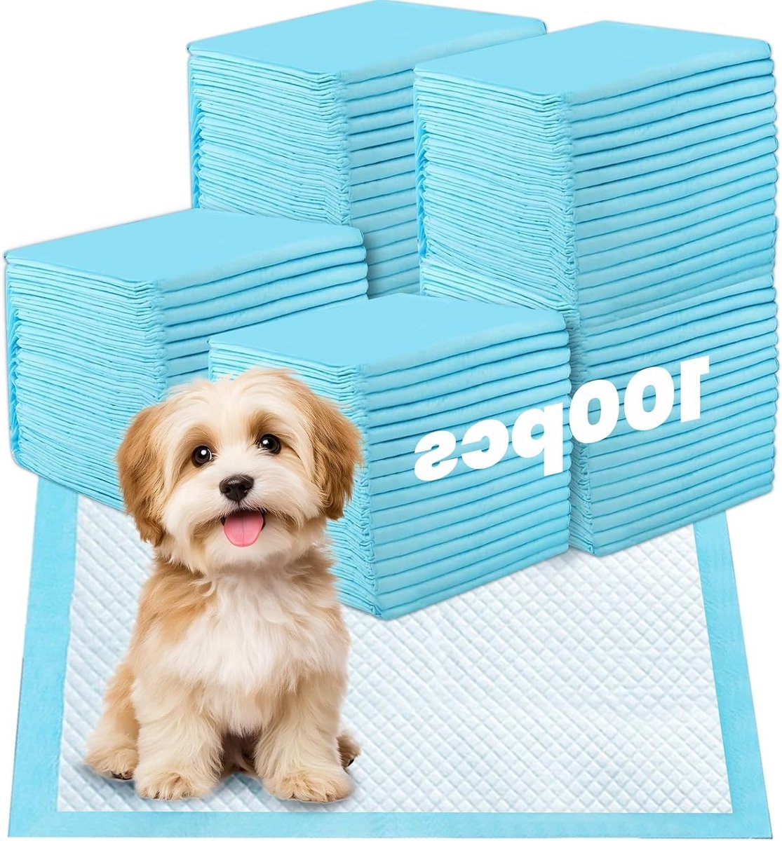 Honden Training Pads 60 x 60 cm, 100 Stuks Wegwerp Matten, Ultra Absorberend en Lekvrij voor Puppy’s en Honden, Ideaal voor Zindelijkheidstraining en Ondersteuning bij Incontinentie