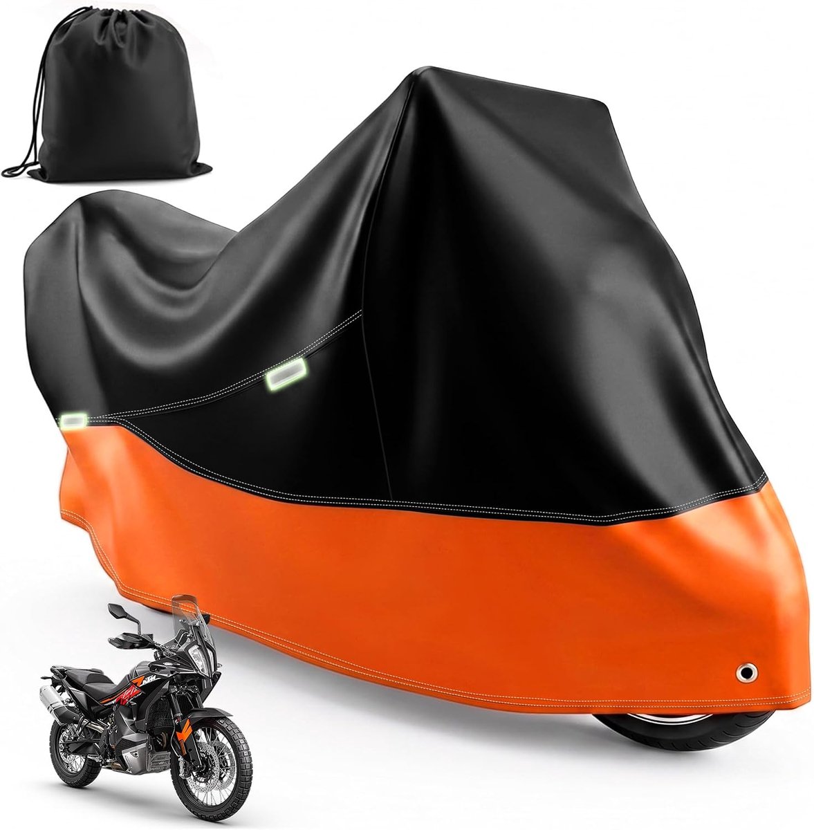 SnelShoppen - Motorhoes Outdoor 245 x 105 x 125 cm - Waterdichte Motorfiets Afdekzeil voor Bromfiets, Scooter, Enduro en Wegen - 210D Motorgarage Zeil