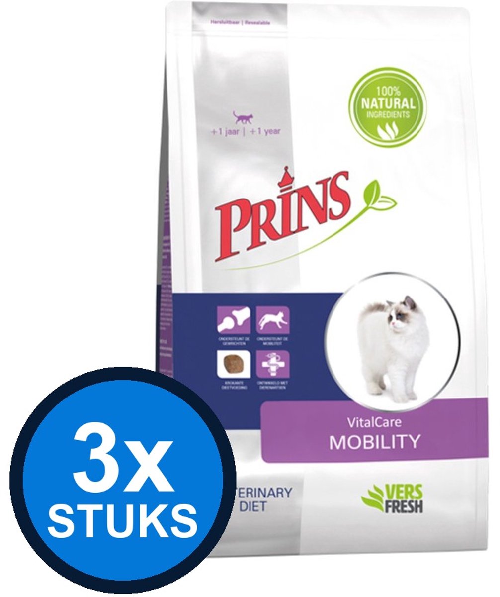 3x Prins - VitalCare dieet mobility 1,5kg - Kattenvoer - 1.5 kg