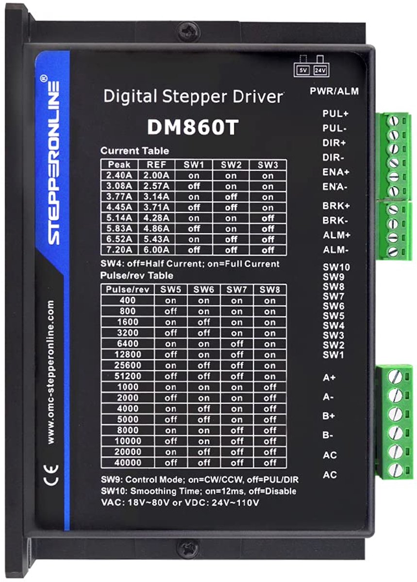 SnelShoppen - Digitale Stepper Motor Driver DM860T 2.4-7.2A voor Nema 34 CNC Motoren, 18-80VAC of 36-110VDC, Hoogwaardige Motion Control Technologie