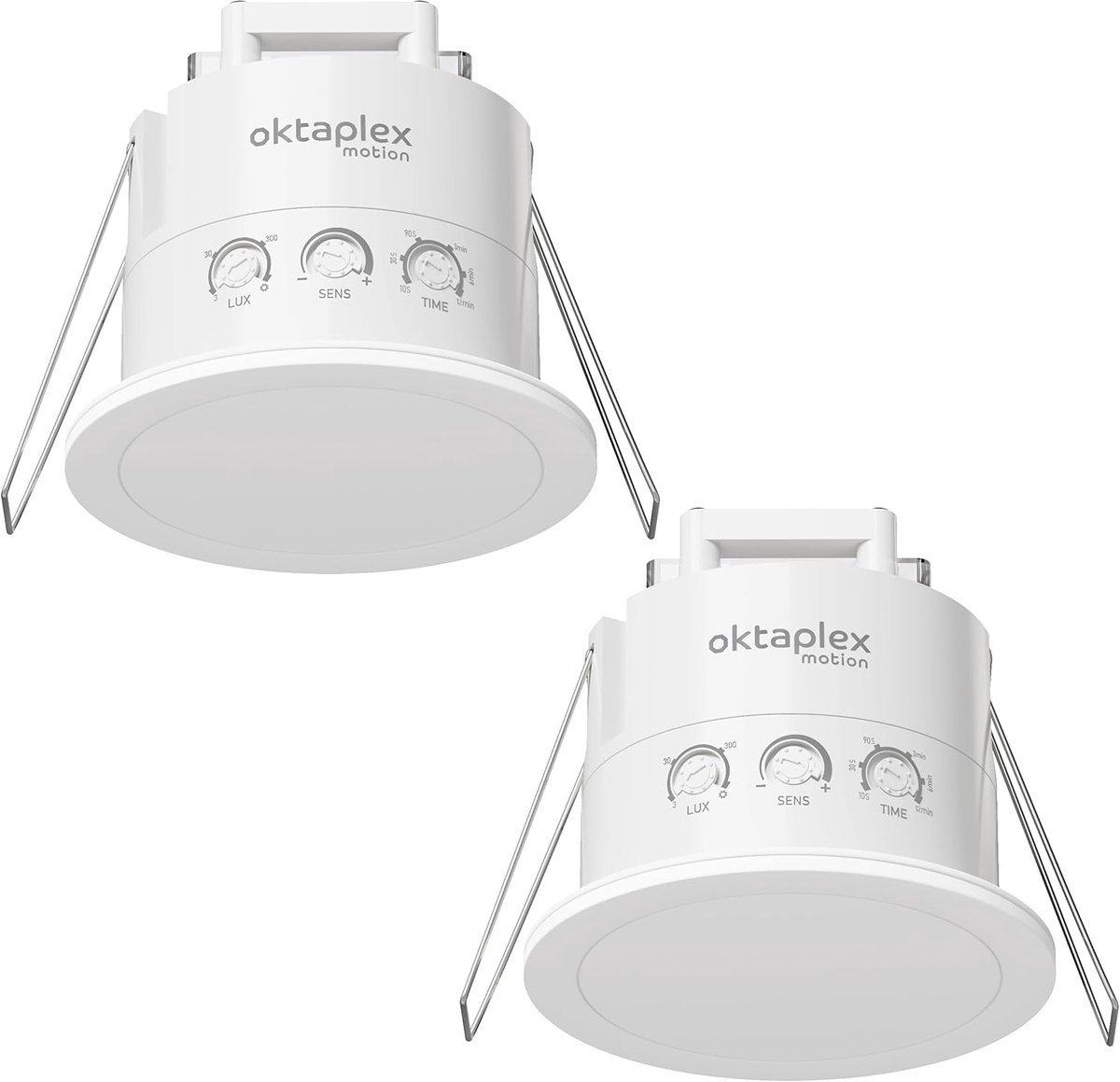 SnelShoppen - Set van 2 Noa Plafond Bewegingsmelder 24GHz 360° IP65 Radar Bewegingssensor 6m Voor Badkamer, Flush-Montage, Wit 230V