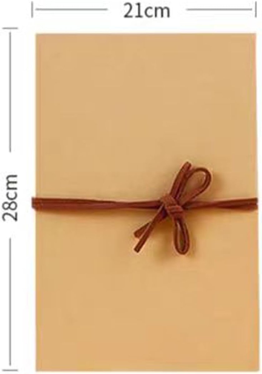 SnelShoppen - Vouwbaar Fotoalbum A4, Handgemaakt DIY Fotoalbum, 8.3 x 11 inch, Binnenkant Zwart, Vintage Kraft Papier, Perfect voor Herinneringen en F