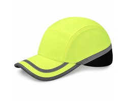 Climax Stootpet Fluor Geel – Veiligheidspet met reflectie - Ademend en Verstelbaar