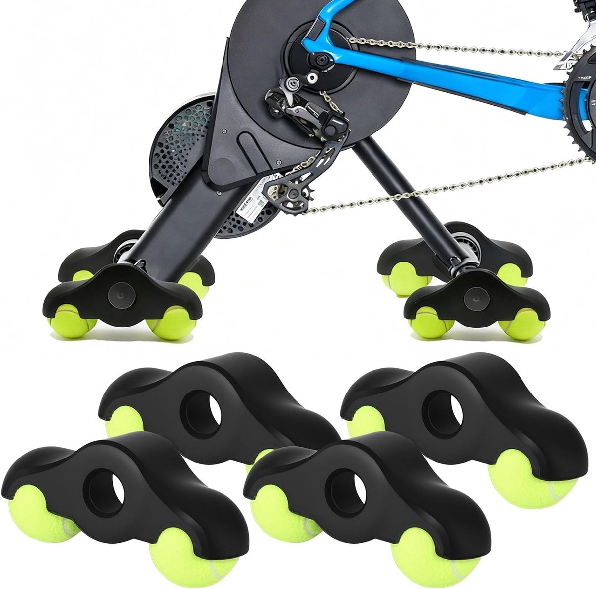 Set van 4 Rocker Plate Voeten voor Indoor Fietstrainers met Tennisballen en Adapter voor Stabiliteit en Comfort tijdens het Fietsen