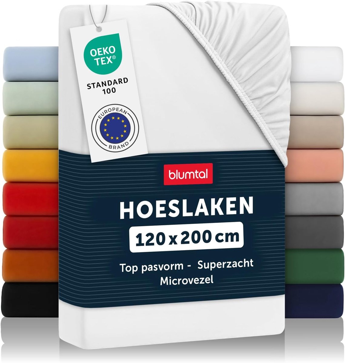 SnelShoppen - Fitted Sheet 120 x 200 cm, Hoeslaken 30 cm, Matrasbeschermer, Microvezel, Zacht, Duurzaam, Kreukvrij, Wit voor Matras tot 25 cm Hoogte