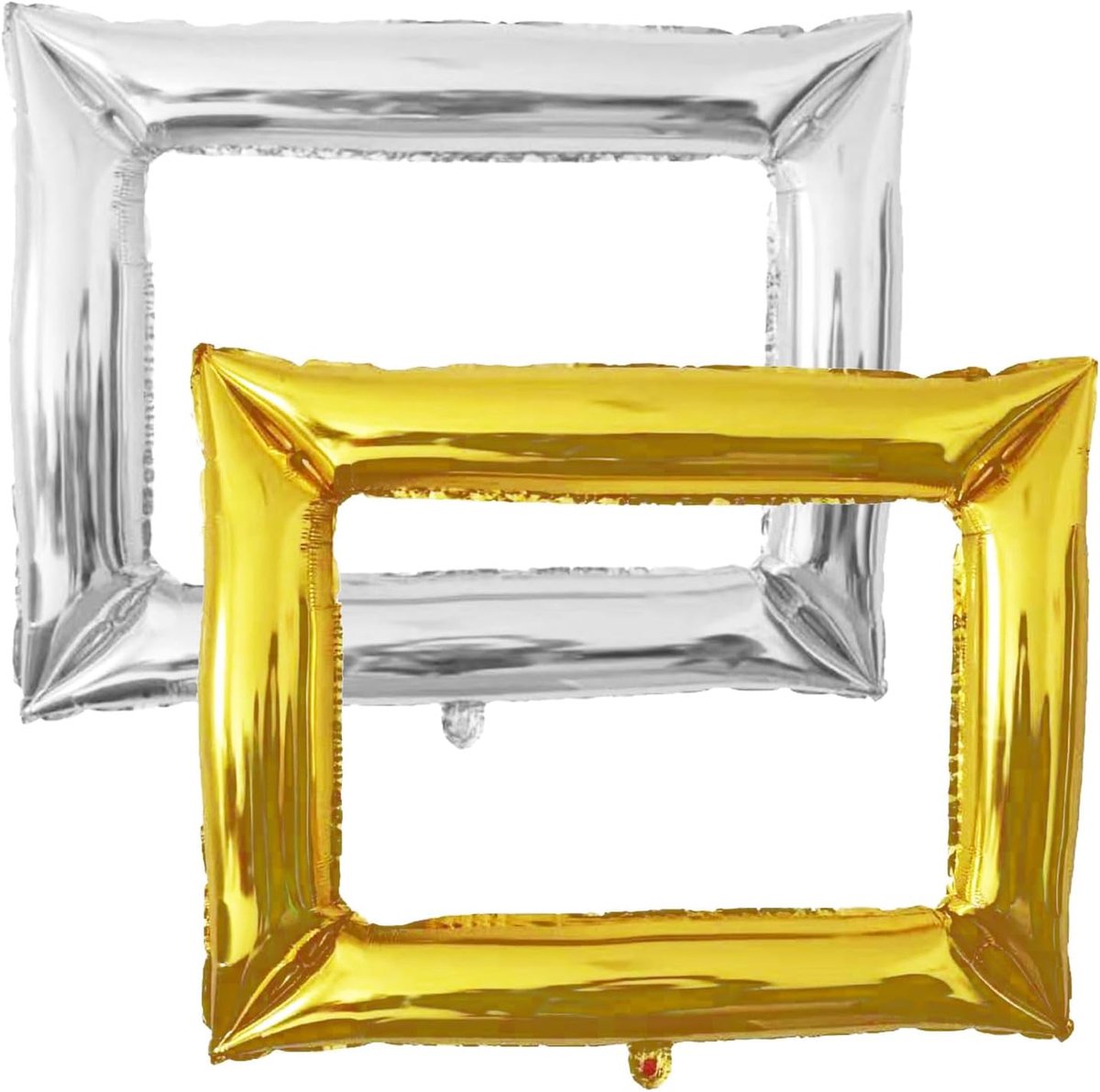 SnelShoppen - 2pcs Opblaasbare Selfie Frame, Gouden Fotokader Props voor Feest, Bruiloft, Verjaardag, Kerst, 98x82.5 cm, Veilig PVC Materiaal, Herbrui